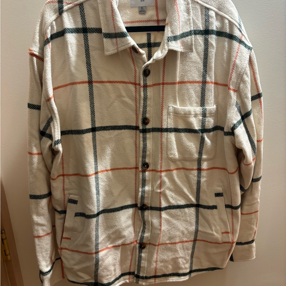 Goodfellow & Co Cream Plaid Shirt Jacket 🍂